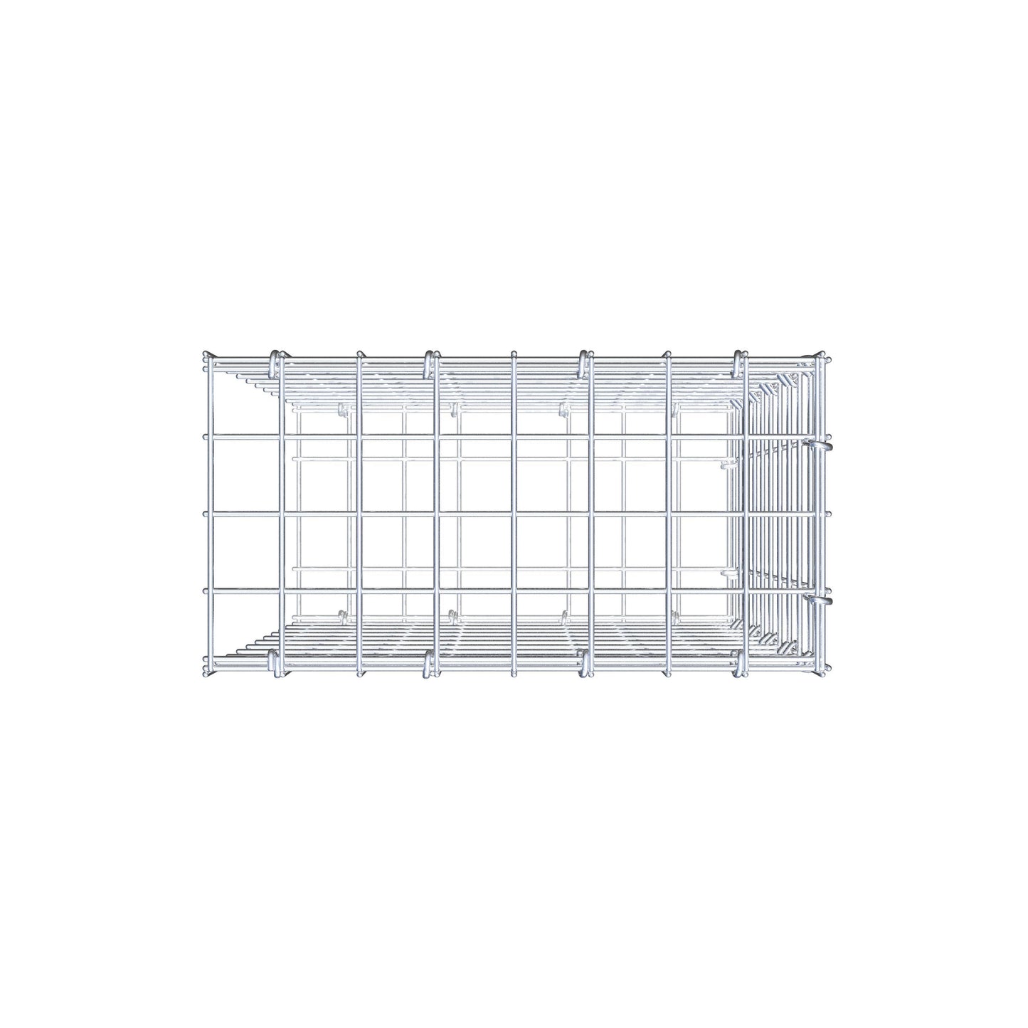 Mounted gabion type 2 50 cm x 40 cm x 20 cm (L x H x D), mesh size 5 cm x 5 cm, C-ring