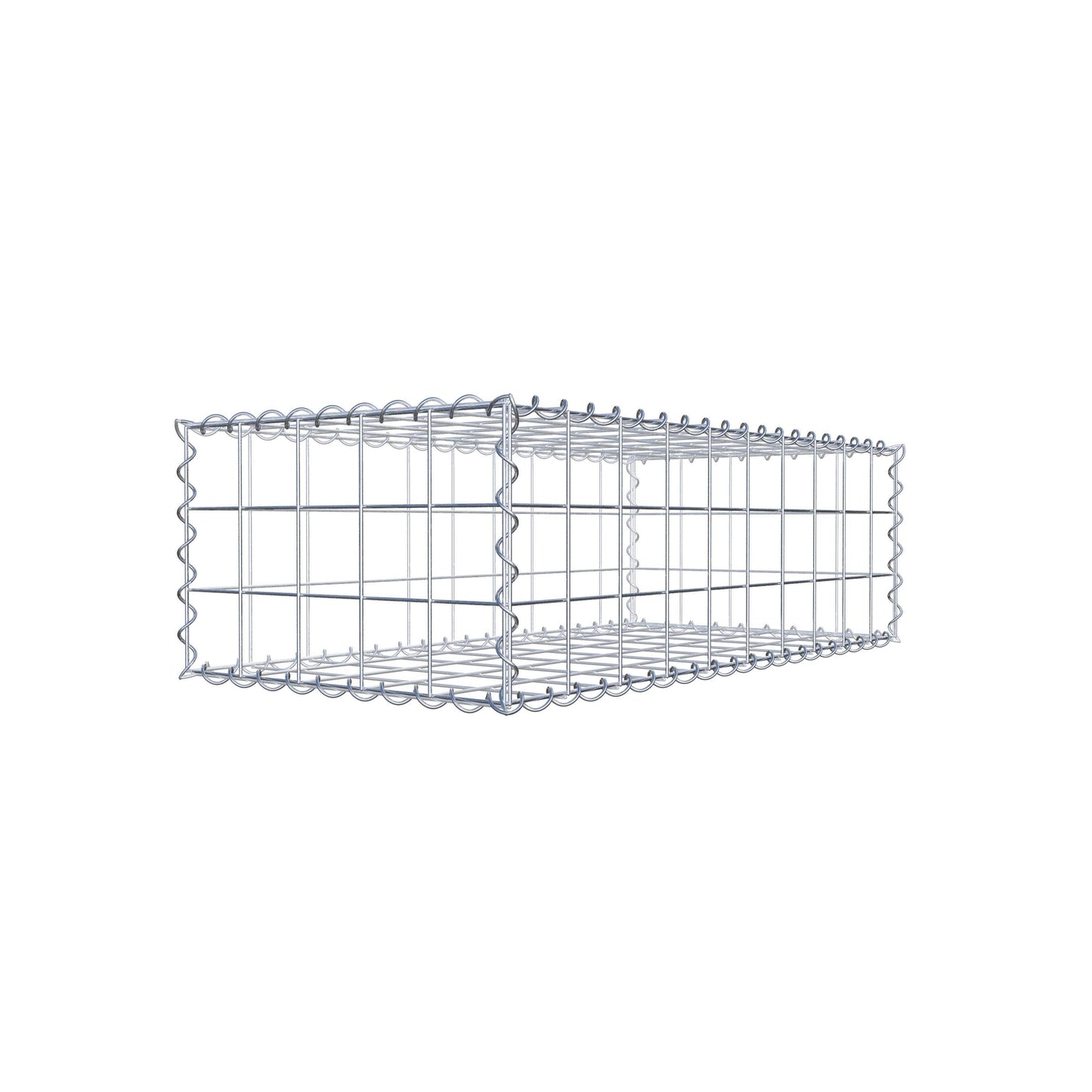 Gabbione 100 cm x 30 cm x 50 cm (L x H x P), maglia 10 cm x 10 cm, spirale