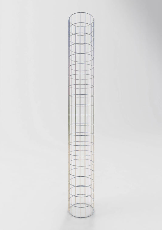 Gabionpelare, rund, varmförzinkad, 27 cm diameter, 200 cm höjd, MW 5 cm x 10 cm