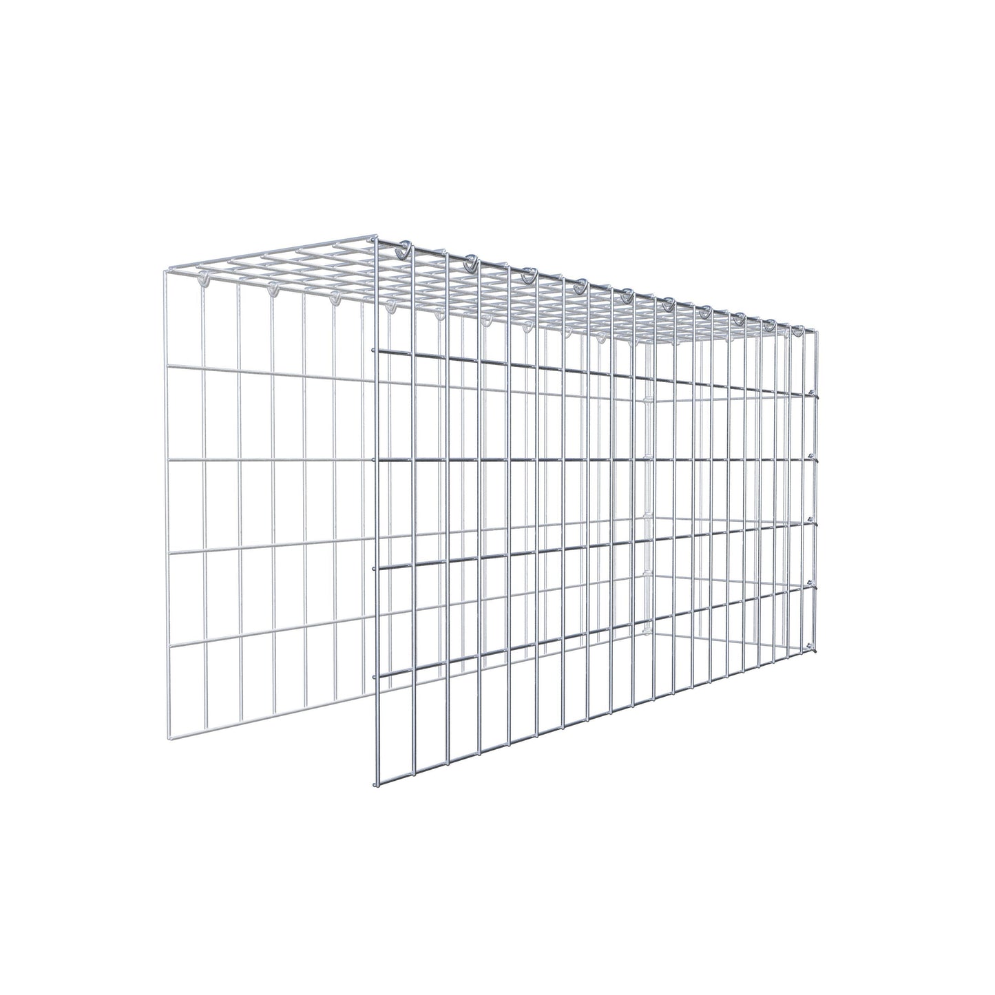 Gavión complementario de tipo 4 100 cm x 50 cm x 30 cm (largo x alto x fondo), malla 5 cm x 10 cm, anillo en C