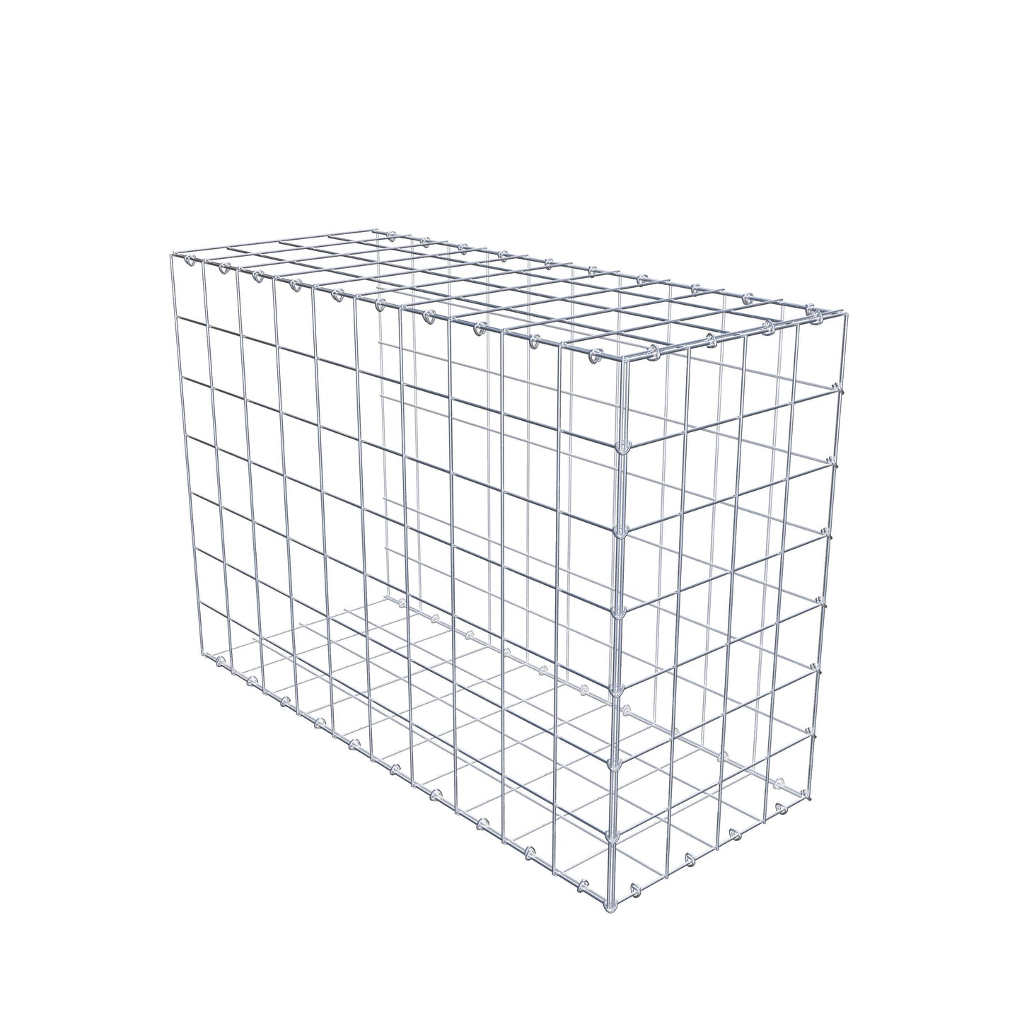 Mounted gabion type 2 100 cm x 70 cm x 40 cm (L x H x D), mesh size 10 cm x 10 cm, C-ring