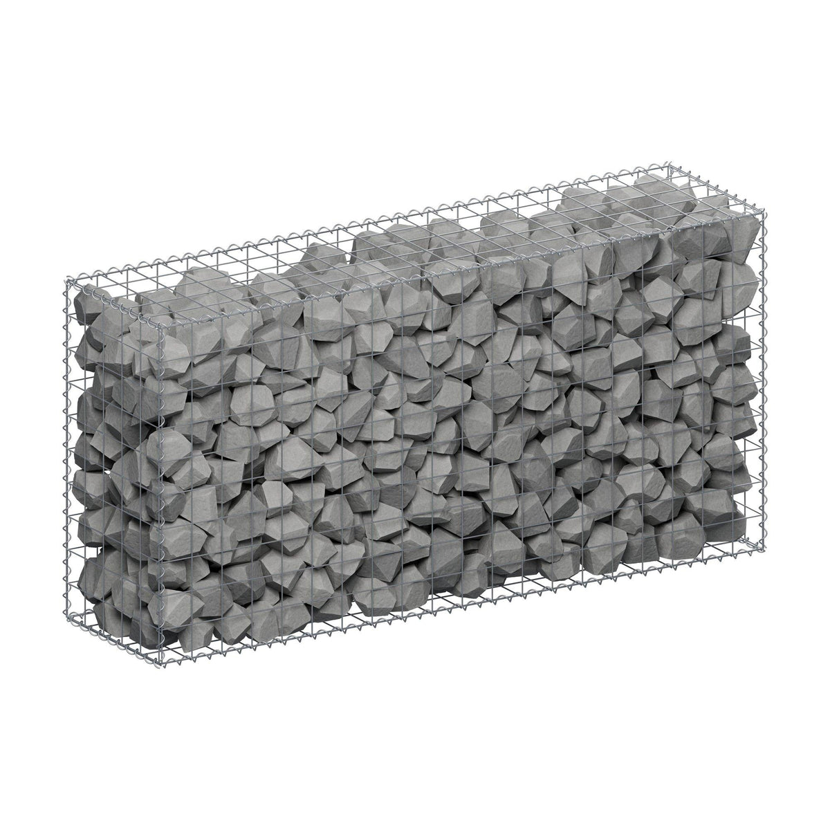 Schanskorf 200 cm x 100 cm x 50 cm (L x H x D), maaswijdte 10 cm x 10 cm, spiraalvormig