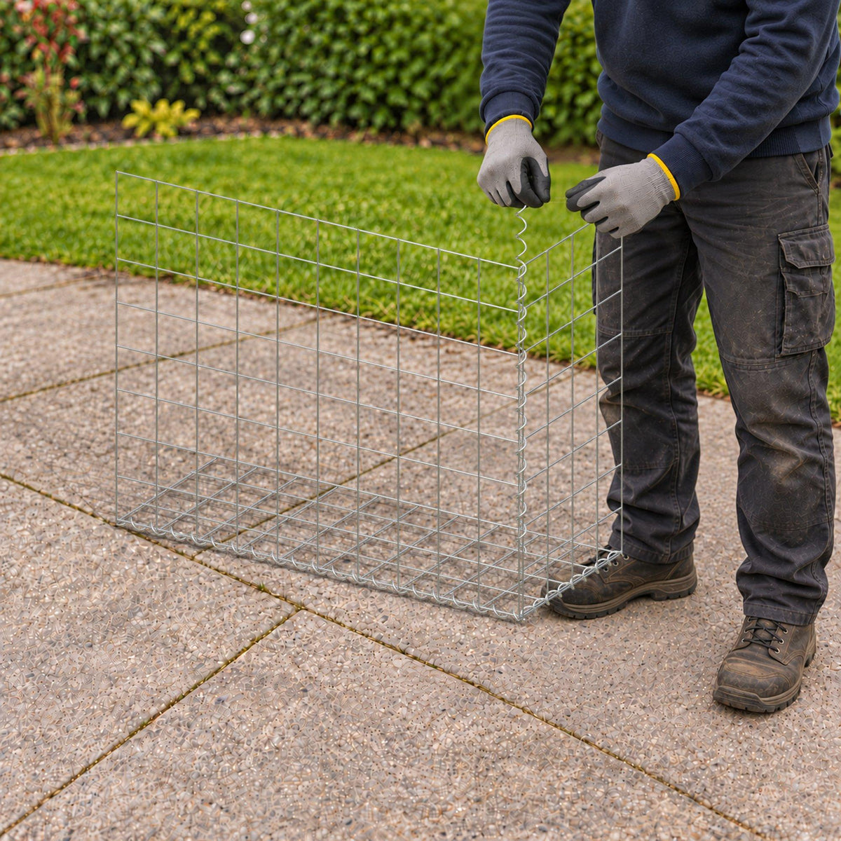 Gabion 100 cm x 80 cm x 40 cm (L x H x D), mesh size 10 cm x 10 cm, spiral