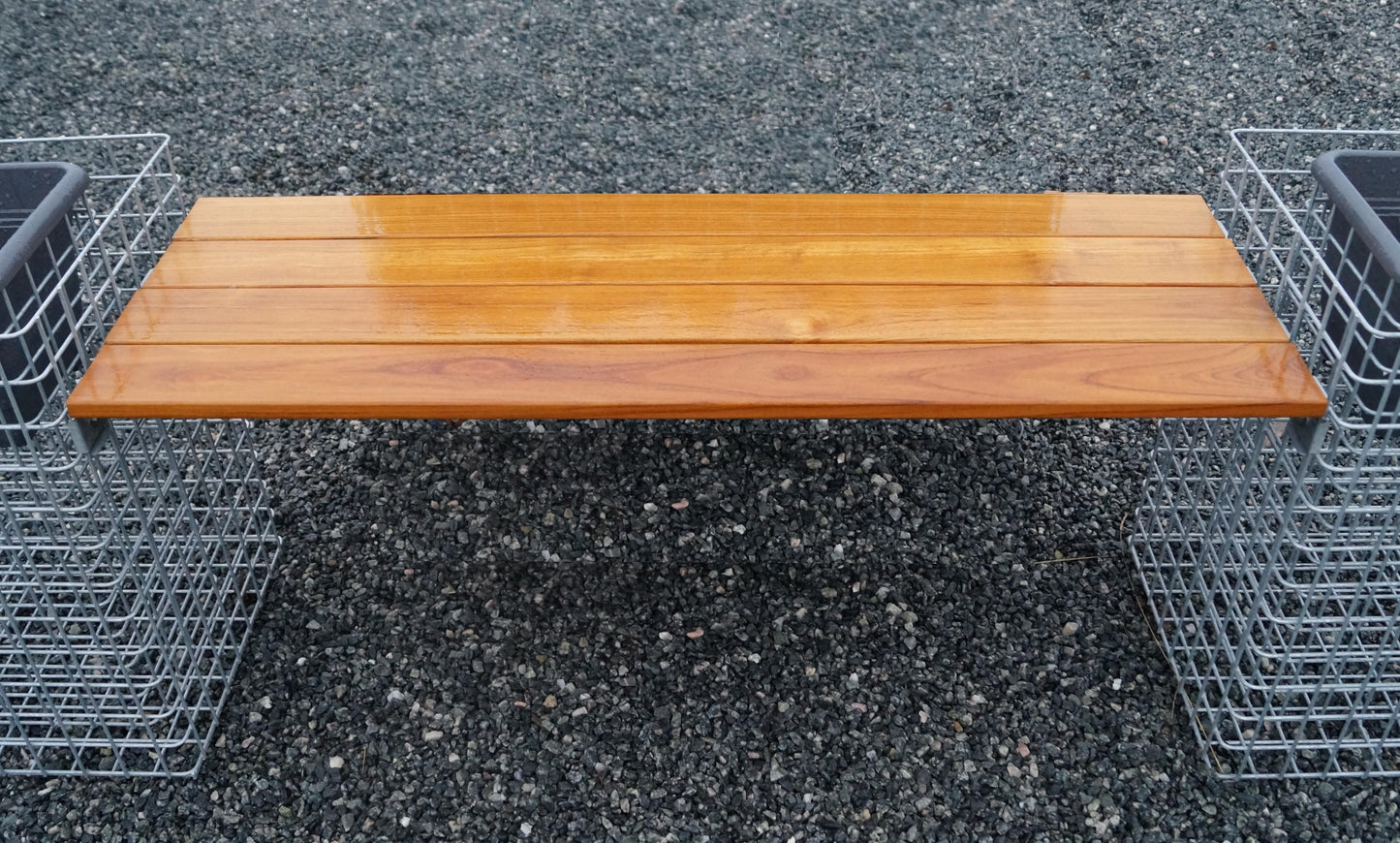 Trädgårdsbänk 2 blomsterpelare TEAK MW 5 x 5 cm, varmförzinkad