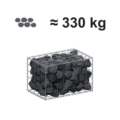 Gabião 80 cm x 50 cm x 50 cm (C x A x P), malhagem 10 cm x 10 cm, espiral