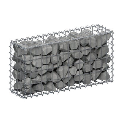 Gabion 80 cm x 40 cm x 20 cm (L x H x D), mesh size 5 cm x 10 cm, spiral
