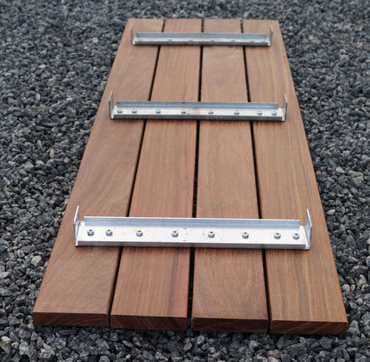 Banc de jardin 102 x 50 x 32 cm TEAK MW 5 x 10 cm, galvanisé à chaud
