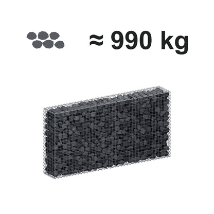 Gabbione 200 cm x 100 cm x 30 cm (L x H x P), maglia 5 cm x 5 cm, spirale