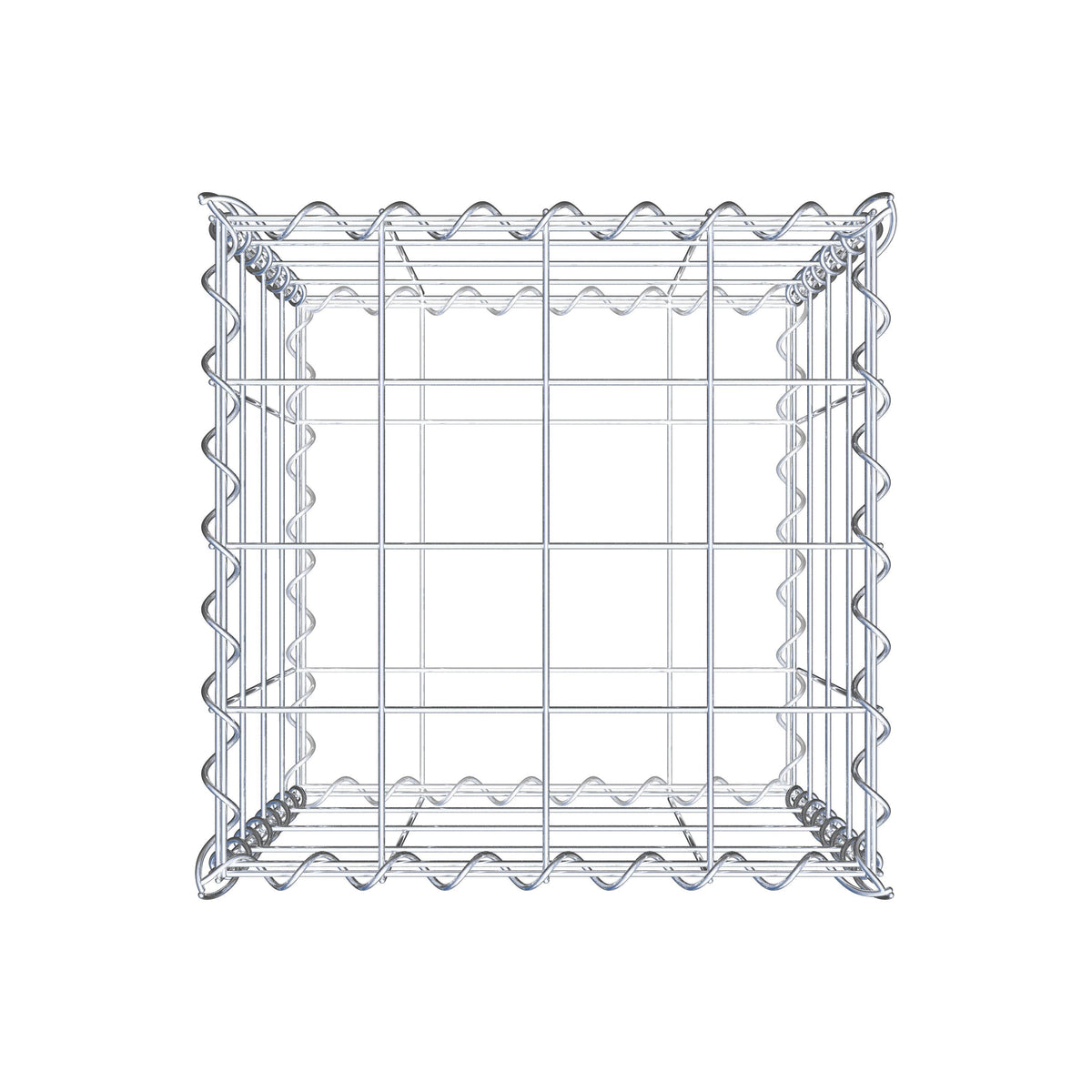 Gabião 40 cm x 40 cm x 40 cm (C x A x P), malhagem 10 cm x 10 cm, espiral