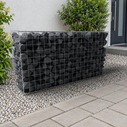 Schanskorf 200 cm x 100 cm x 50 cm (L x H x D), maaswijdte 10 cm x 10 cm, spiraalvormig