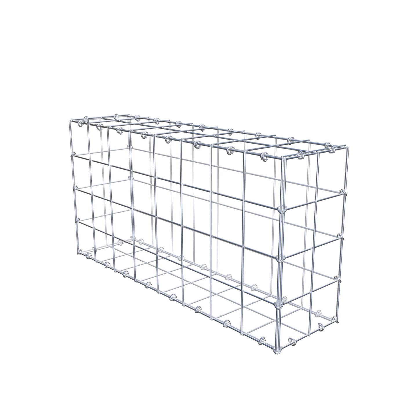 Gabião 80 cm x 40 cm x 20 cm (C x A x P), malhagem 10 cm x 10 cm, anel C