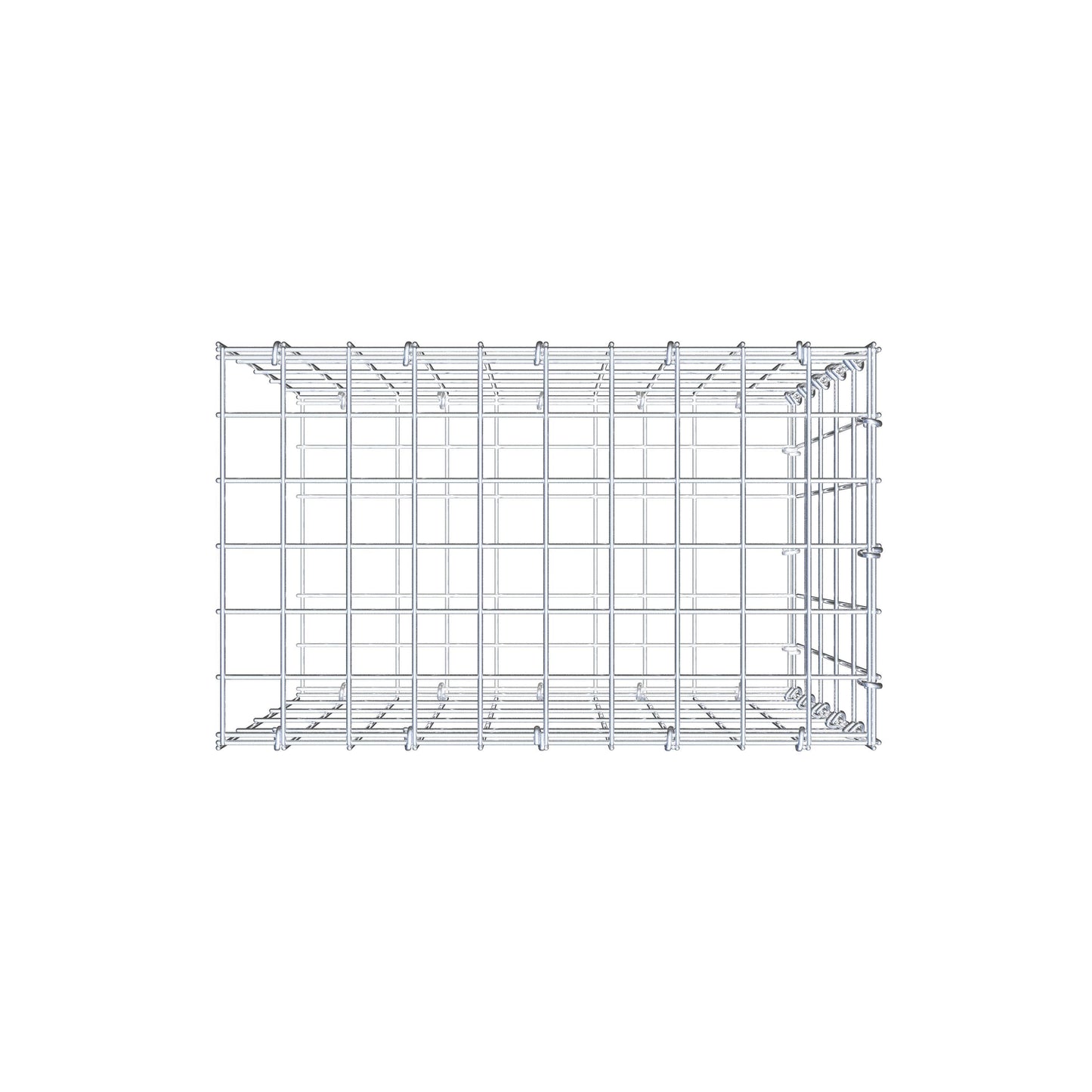 Fourche rapportée type 2 50 cm x 50 cm x 30 cm, mailles 5 cm x 10 cm, anneau en C