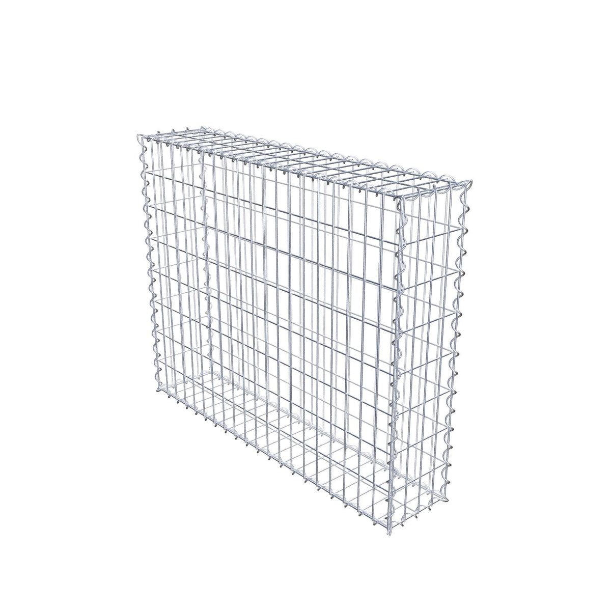 Gabion 100 cm x 80 cm x 20 cm (L x H x D), maskestørrelse 5 cm x 10 cm, spiral