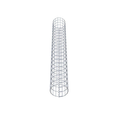 Schanskorfzuil rond 27 cm diameter, 200 cm hoogte, maaswijdte 5 cm x 10 cm