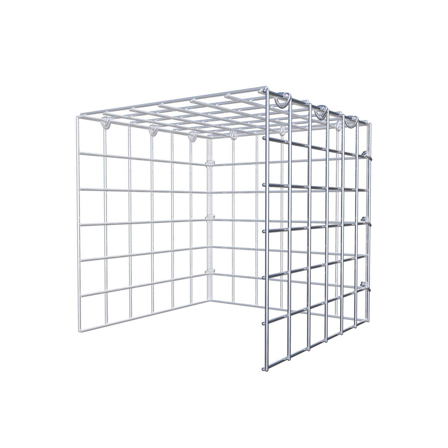 Mounted gabion type 4 30 cm x 30 cm x 30 cm (L x H x D), mesh size 5 cm x 5 cm, C-ring