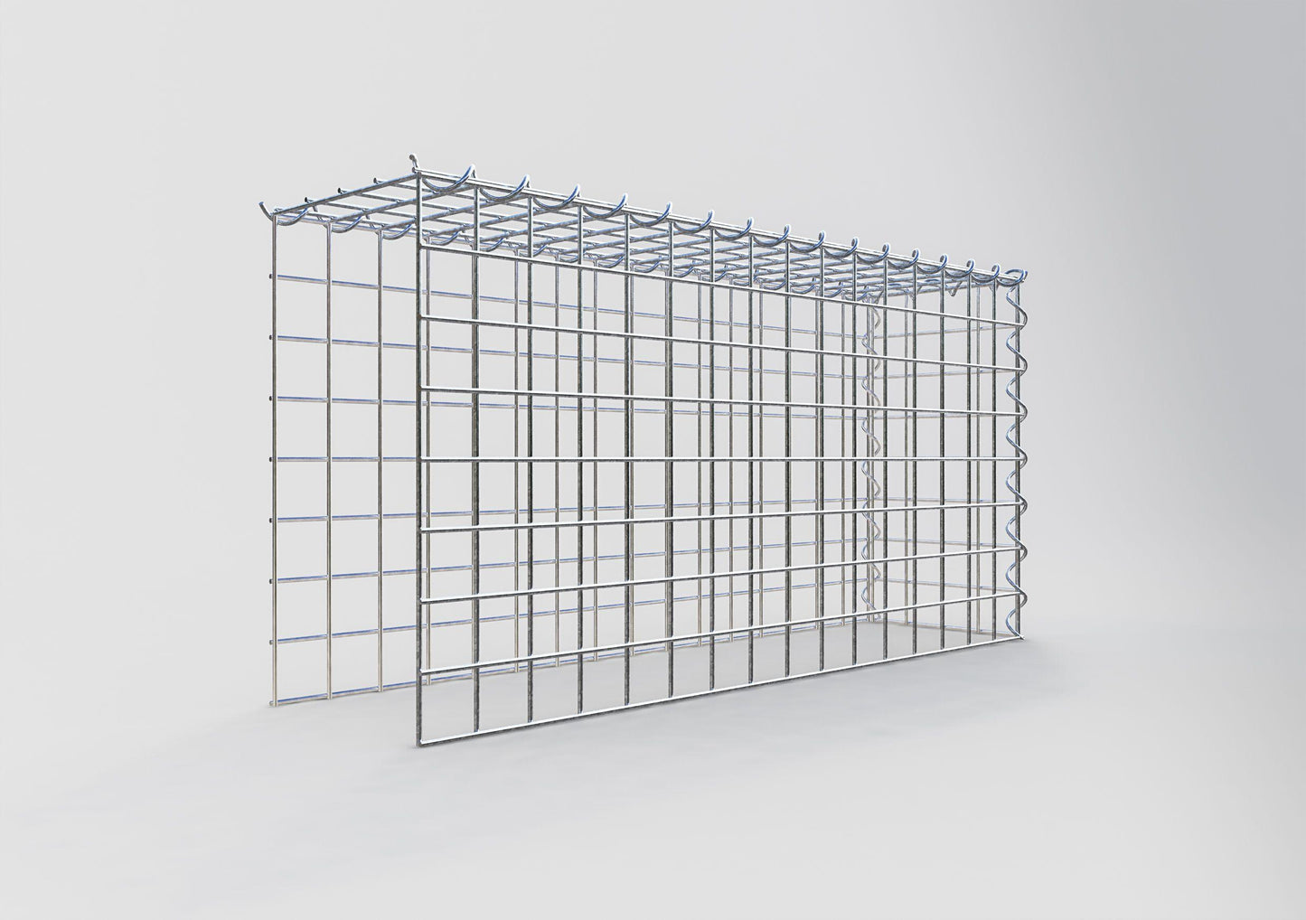 Gabbione aggiuntivo tipo 4 80 cm x 40 cm x 20 cm (L x H x P), dimensione maglia 5 cm x 5 cm, a spirale