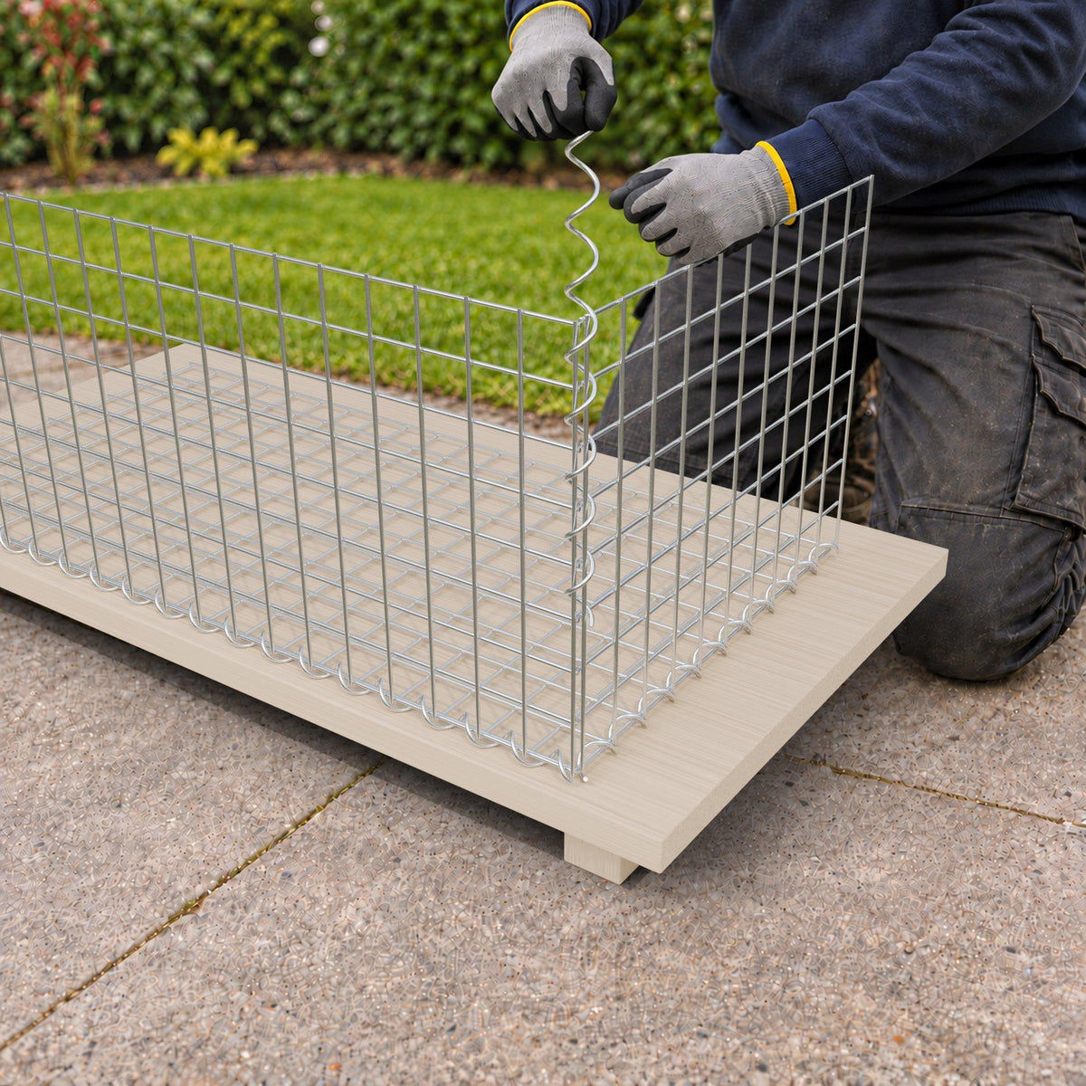 Gabion 100 cm x 40 cm x 50 cm (L x H x D), maskstorlek 5 cm x 5 cm, spiral