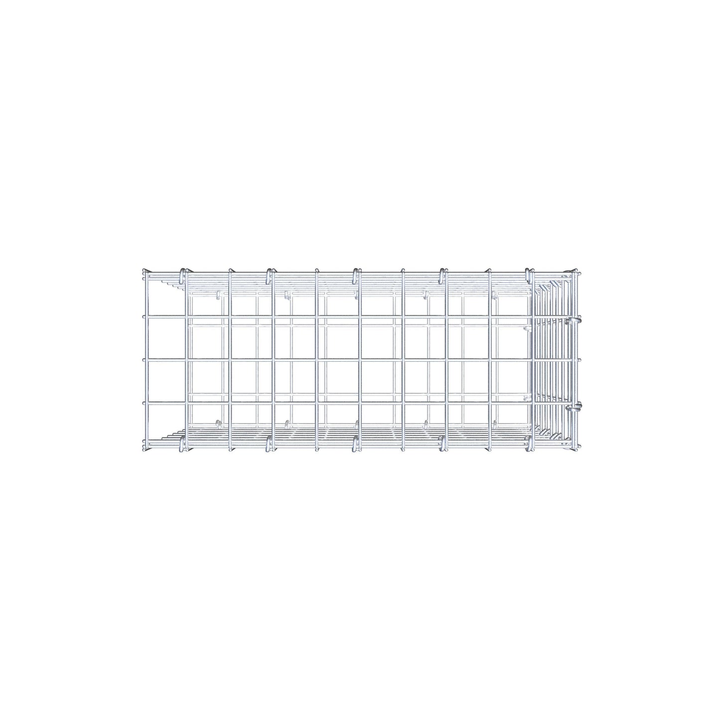 Mounted gabion type 2 50 cm x 40 cm x 20 cm (L x H x D), mesh size 5 cm x 5 cm, C-ring