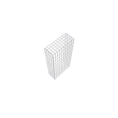 Opzetpaal type 2 100 cm x 20 cm x 50 cm, maaswijdte 5 cm x 10 cm, C-ring