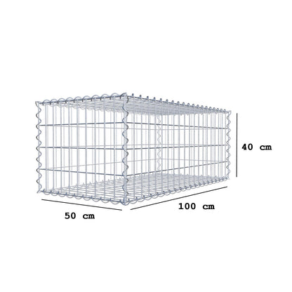 Gabione 100 cm x 40 cm x 50 cm (L x H x T), Maschenweite 5 cm x 10 cm, Spirale