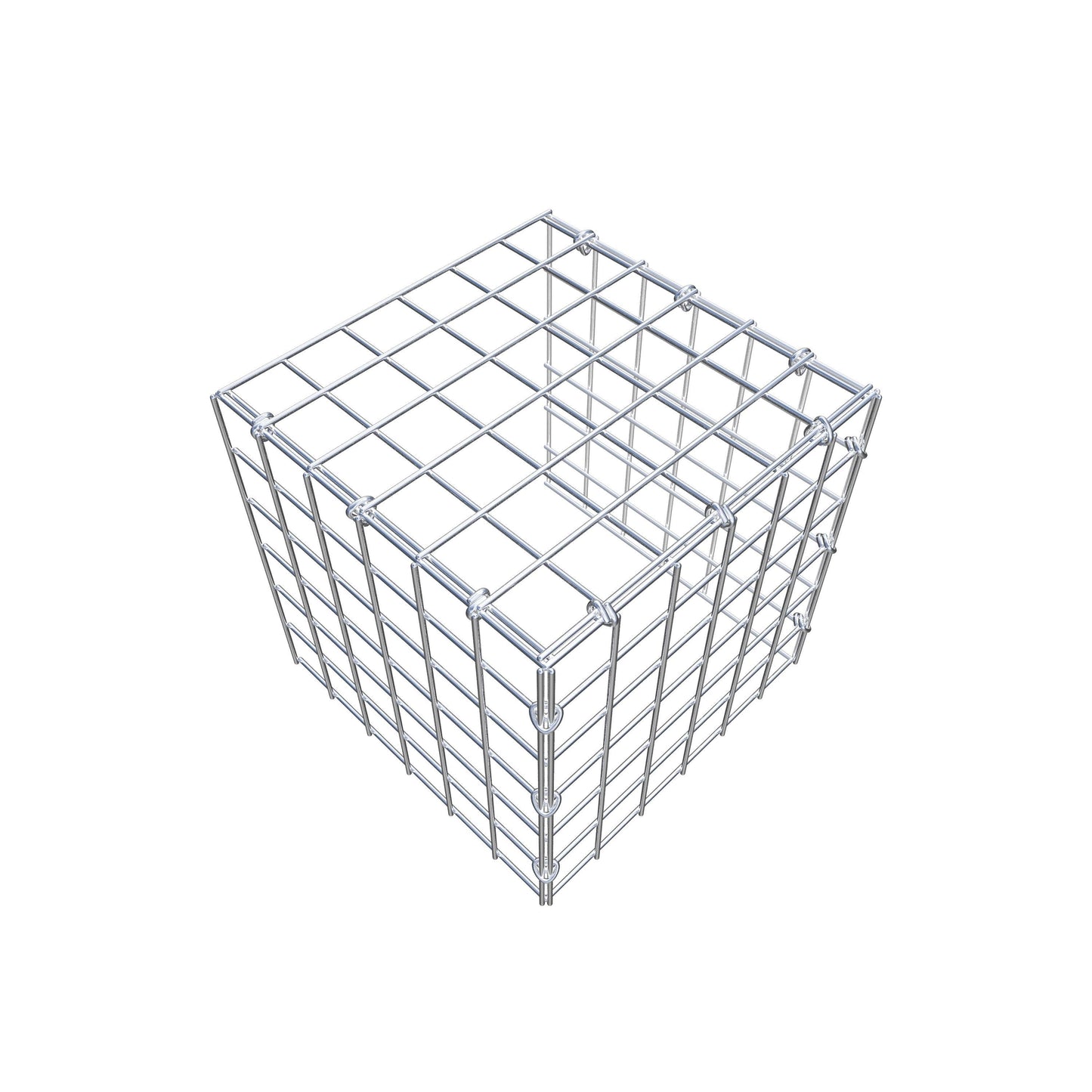 Mounted gabion type 4 30 cm x 30 cm x 30 cm (L x H x D), mesh size 5 cm x 5 cm, C-ring