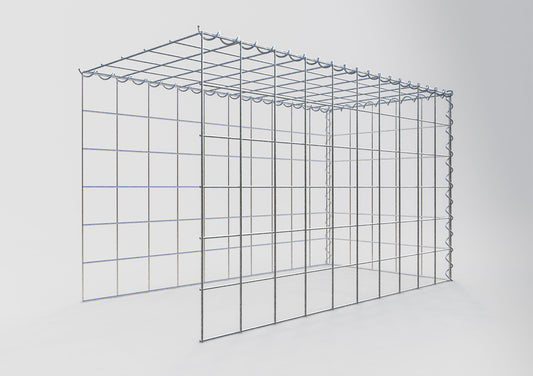 Grown-on gabion type 4 100 cm x 60 cm x 50 cm (L x H x D), mesh size 10 cm x 10 cm, spiral