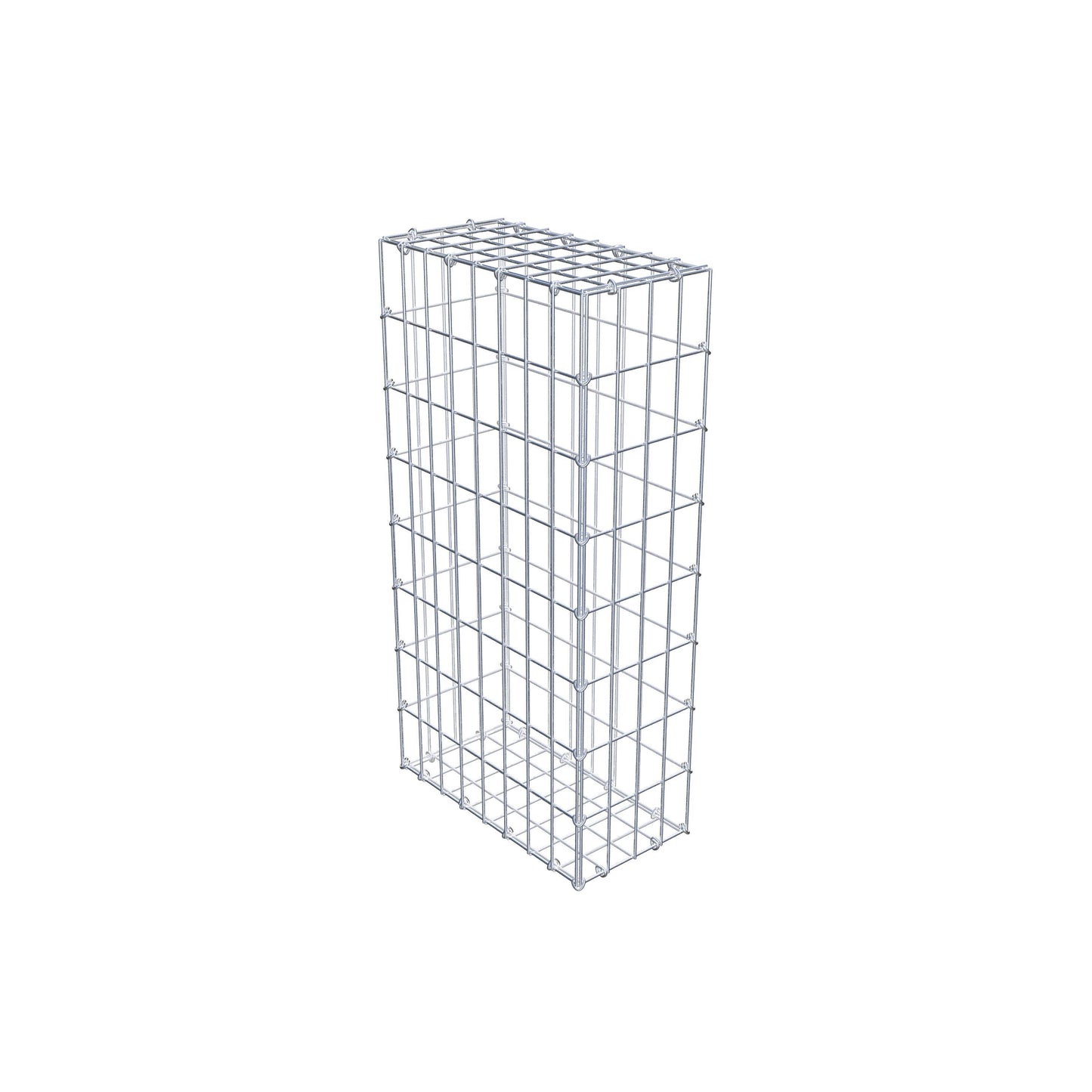 Gabion 80 cm x 40 cm x 20 cm (L x H x P), mailles 5 cm x 10 cm, anneau en C