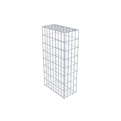 Gabion 80 cm x 40 cm x 20 cm (L x H x P), mailles 5 cm x 10 cm, anneau en C