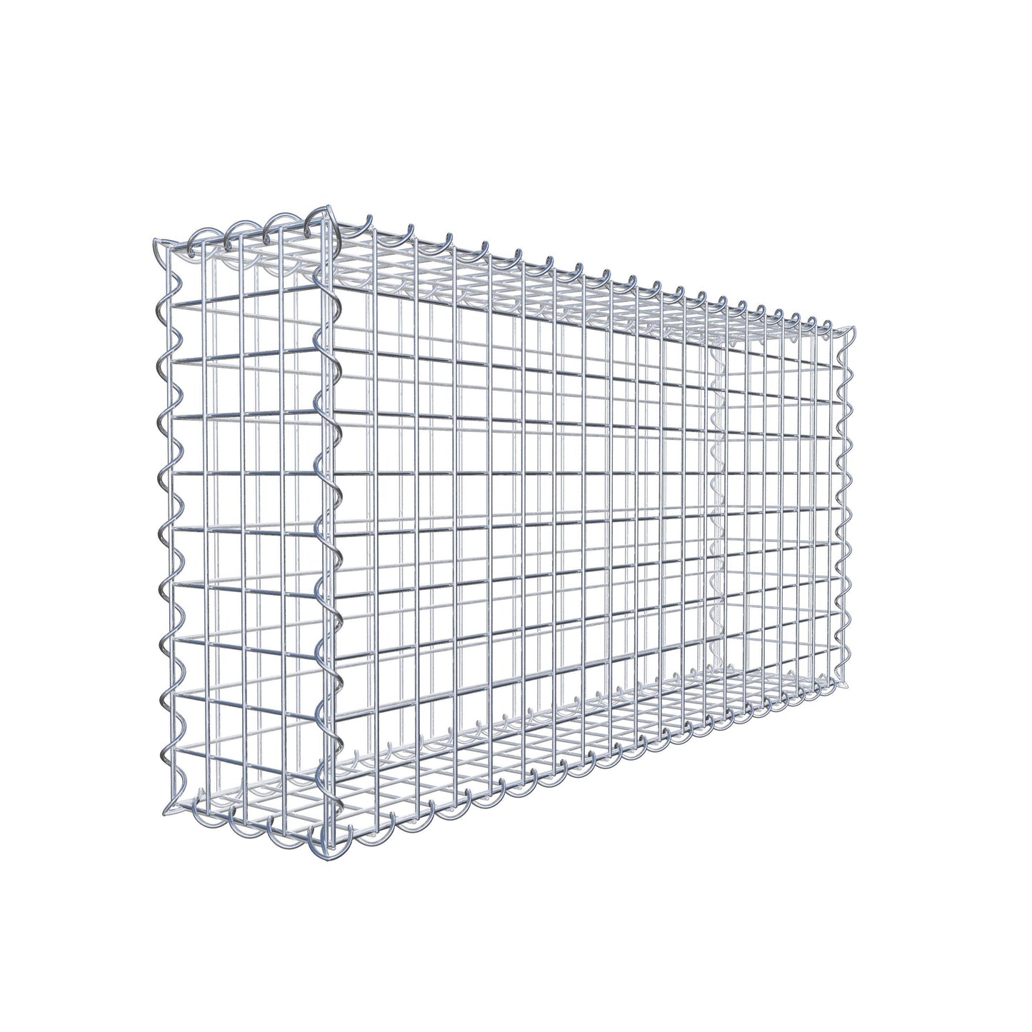 Sats med 2 gabioner 100 cm x 50 cm x 20 cm (L x H x D), maskstorlek 5 x 5 cm, spiral