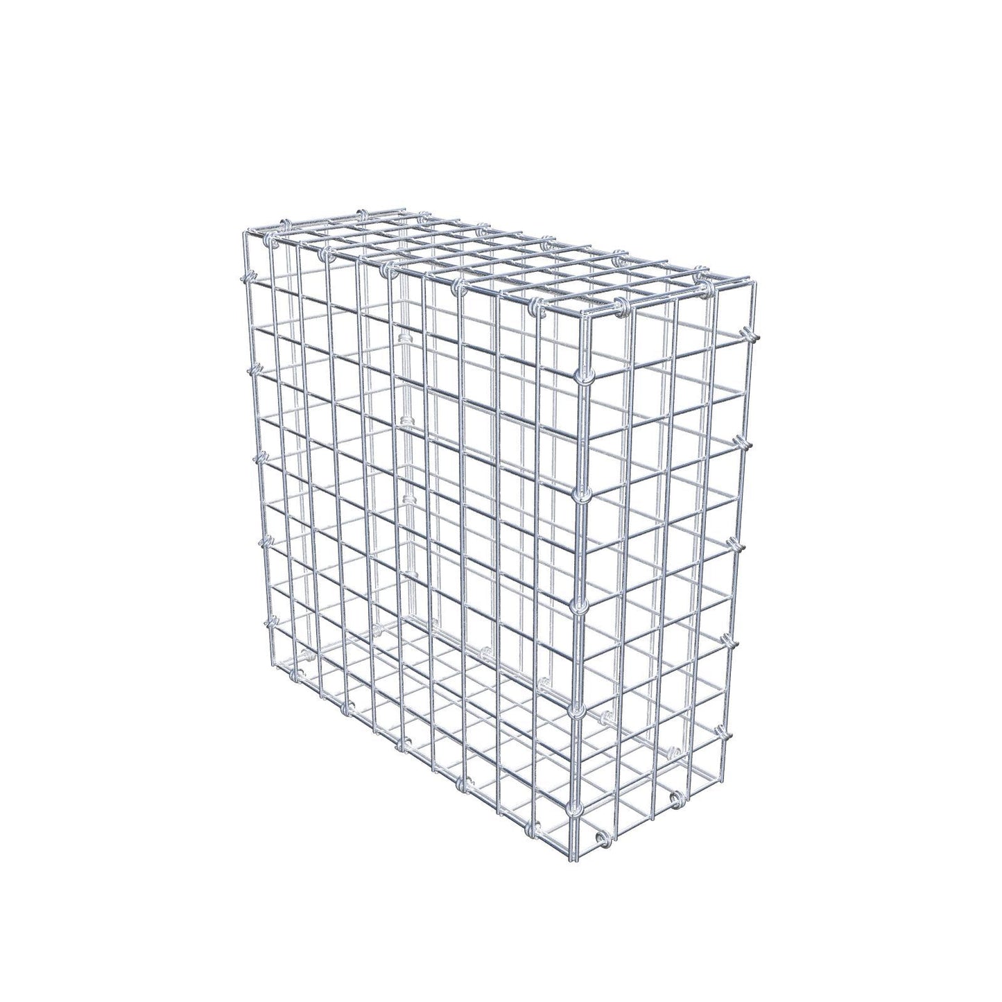 Gabion 50 cm x 50 cm x 20 cm (L x H x D), maskestørrelse 5 x 5 cm, spiralring