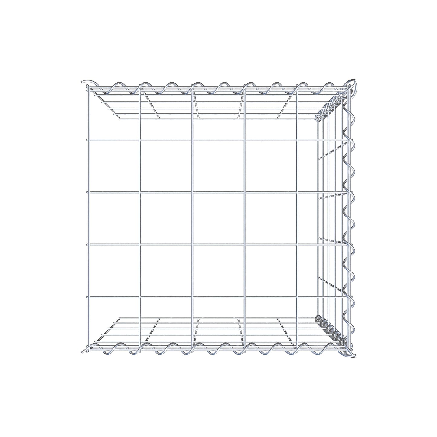 Gavión adulto tipo 4 50 cm x 50 cm x 50 cm (largo x alto x profundidad), tamaño de malla 10 cm x 10 cm, espiral