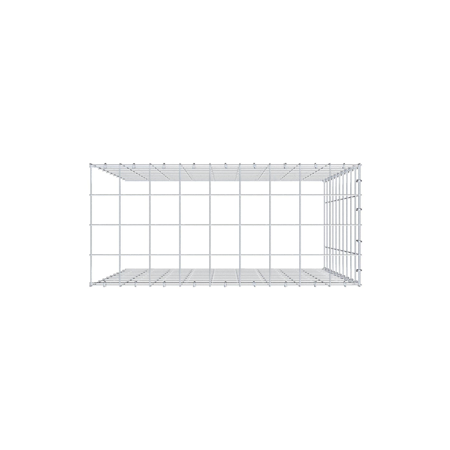 Mounted gabion type 4 100 cm x 90 cm x 40 cm (L x H x D), mesh size 10 cm x 10 cm, C-ring