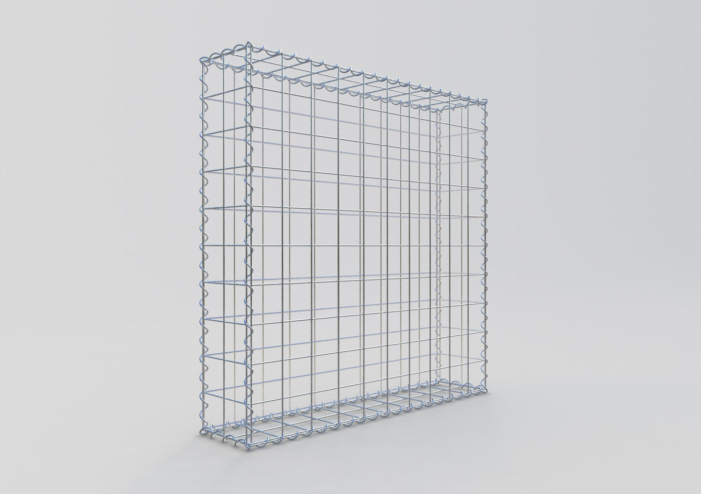 Gabion 100 cm x 100 cm x 20 cm (L x H x D), mesh size 10 cm x 10 cm, spiral