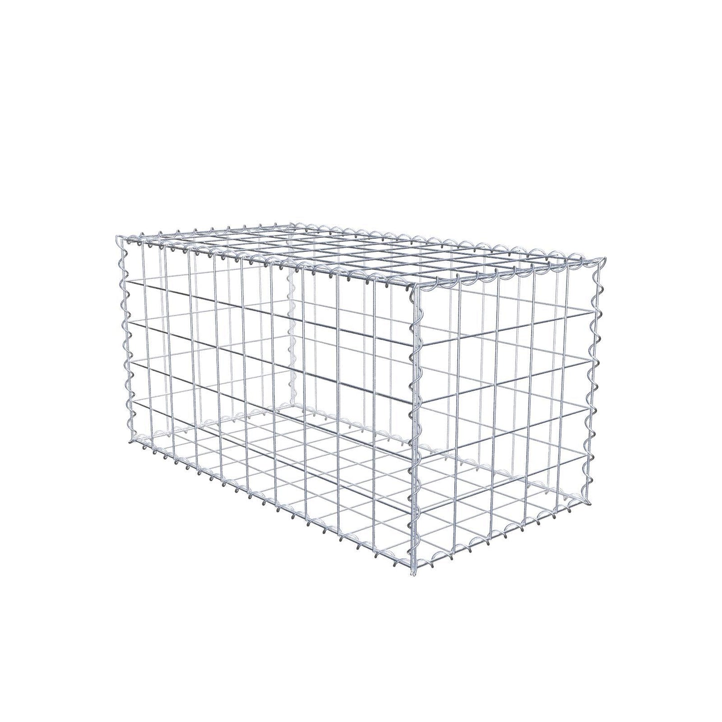 Set of 2 gabions 100 cm x 50 cm x 50 cm (L x H x D), mesh size 10 x 10 cm, spiral