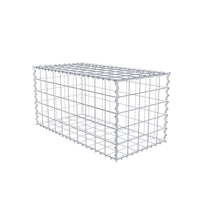 Set of 2 gabions 100 cm x 50 cm x 50 cm (L x H x D), mesh size 10 x 10 cm, spiral