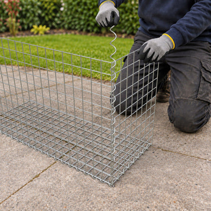 Gabion 100 cm x 60 cm x 40 cm (L x H x D), maskstorlek 5 cm x 5 cm, spiral