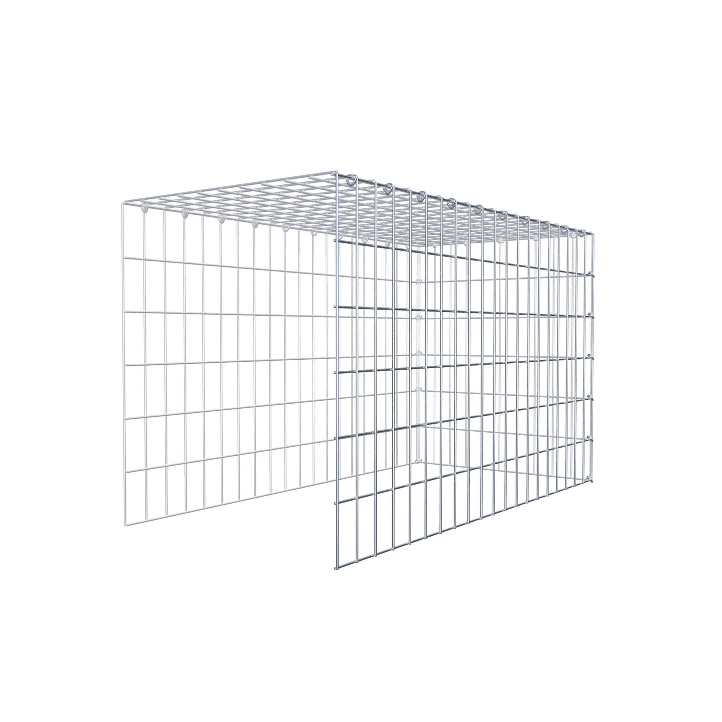 Gavión complementario de tipo 4 100 cm x 60 cm x 50 cm (L x A x P), malla 5 cm x 10 cm, anillo en C