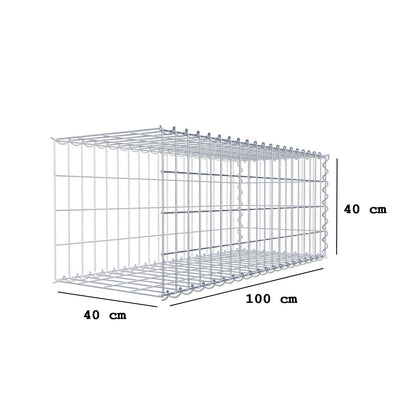 Add-on schanskorf type 2 100 cm x 40 cm x 40 cm (L x H x D), maaswijdte 5 cm x 10 cm, spiraalvormig