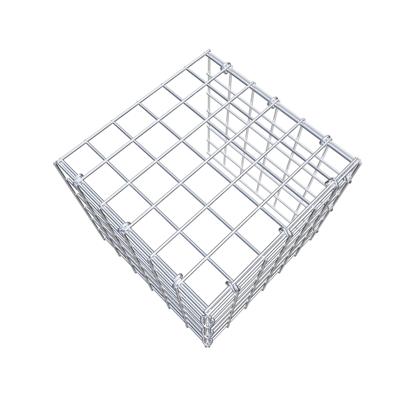 Mounted gabion type 4 30 cm x 30 cm x 30 cm (L x H x D), mesh size 5 cm x 5 cm, C-ring