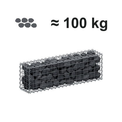 Gabione 100 cm x 30 cm x 20 cm (L x H x T), Maschenweite 5 cm x 5 cm, Spirale