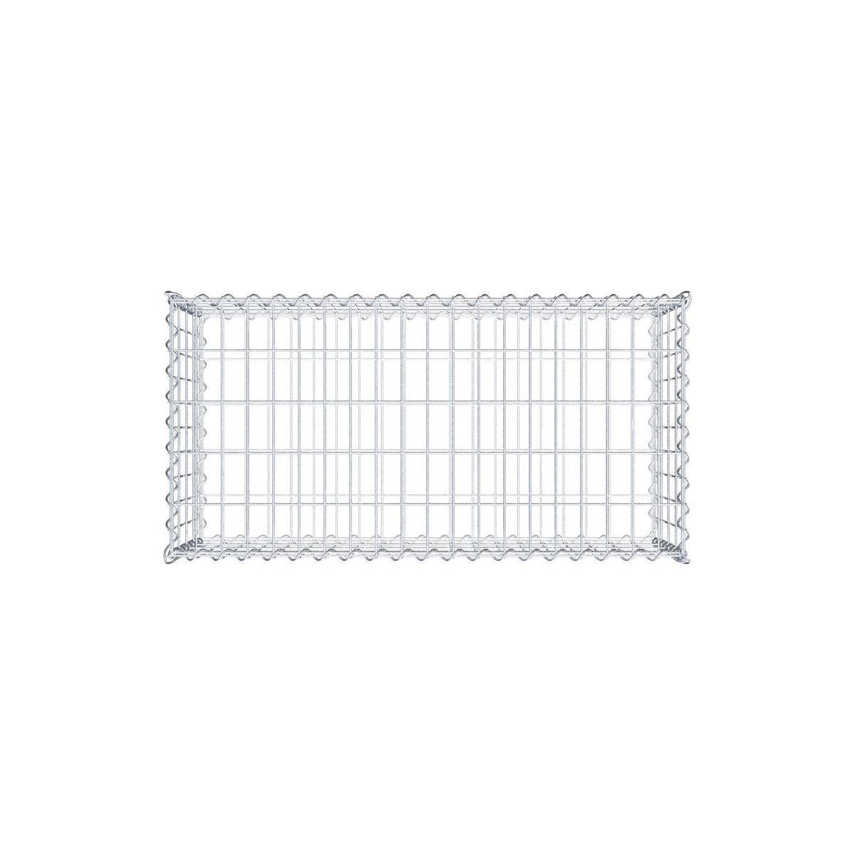 Schanskorf 100 cm x 40 cm x 50 cm (L x H x D), maaswijdte 5 cm x 10 cm, spiraalvormig