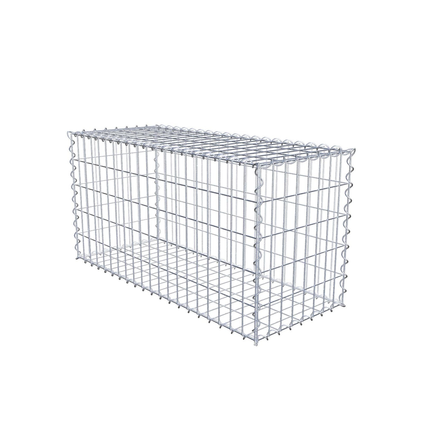 Set of 2 gabions 100 cm x 50 cm x 40 cm (L x H x D), mesh size 5 x 10 cm, spiral