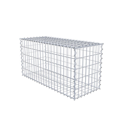 Set of 2 gabions 100 cm x 50 cm x 40 cm (L x H x D), mesh size 5 x 10 cm, spiral