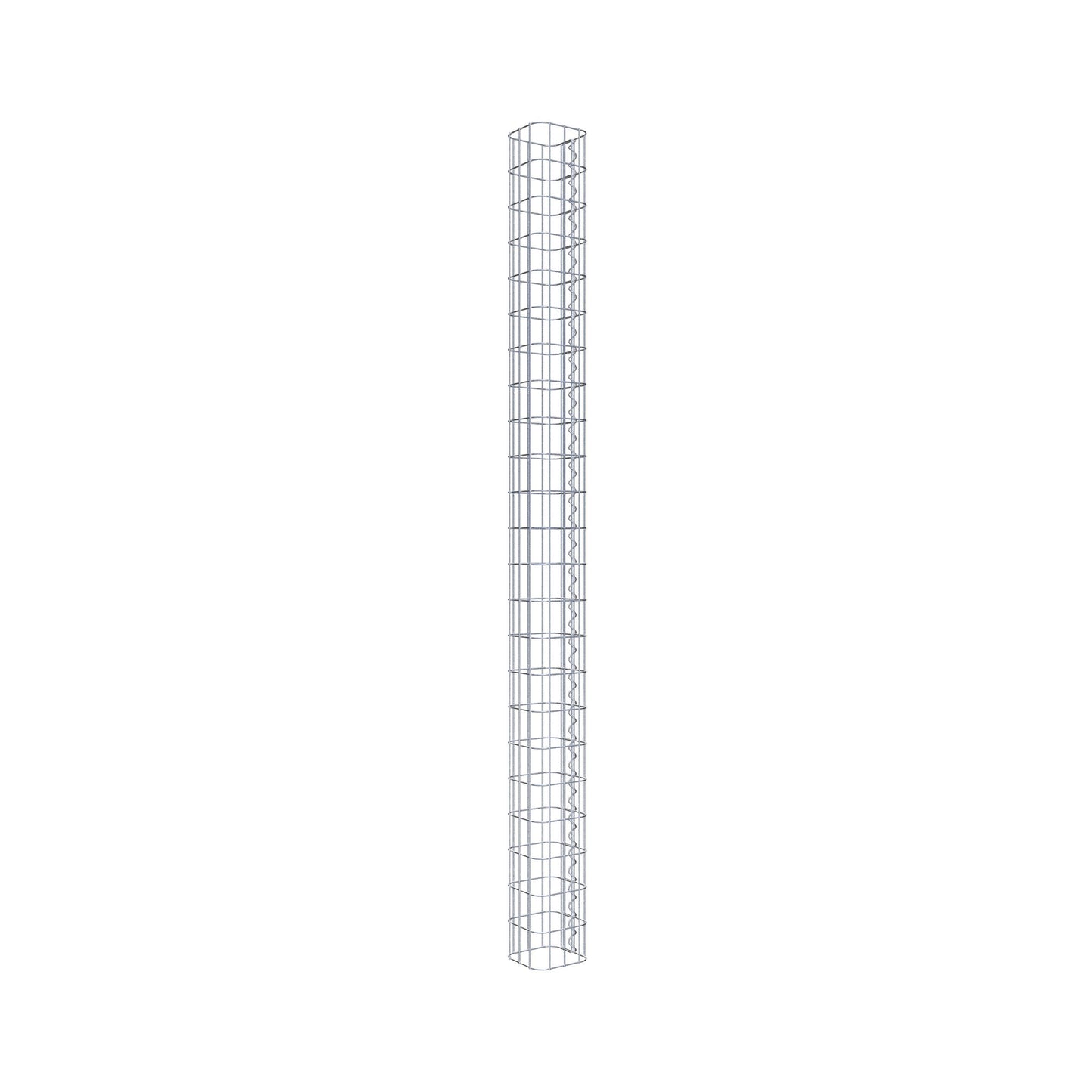 Coluna de gabião quadrada 17 cm x 17 cm, 230 cm de altura, PM 5 cm x 10 cm