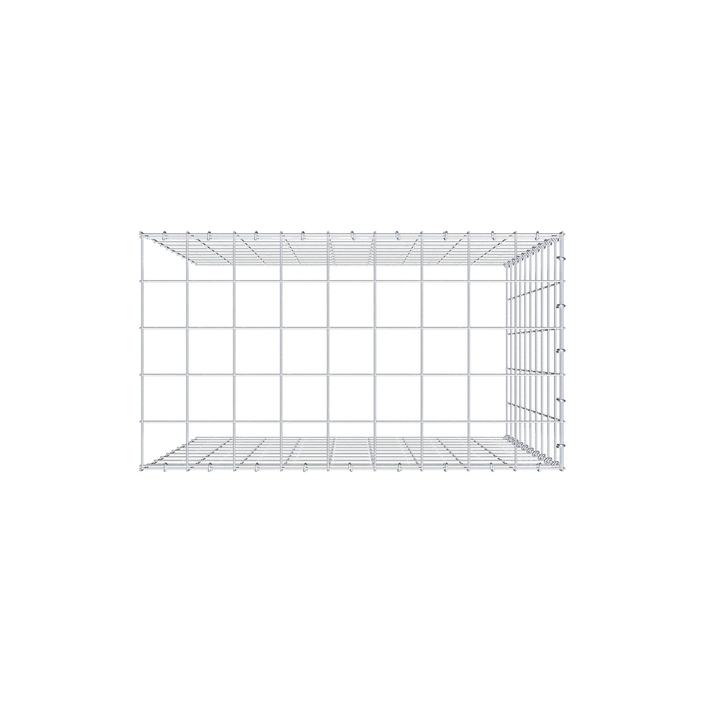 Mounted gabion type 4 100 cm x 90 cm x 50 cm (L x H x D), mesh size 10 cm x 10 cm, C-ring