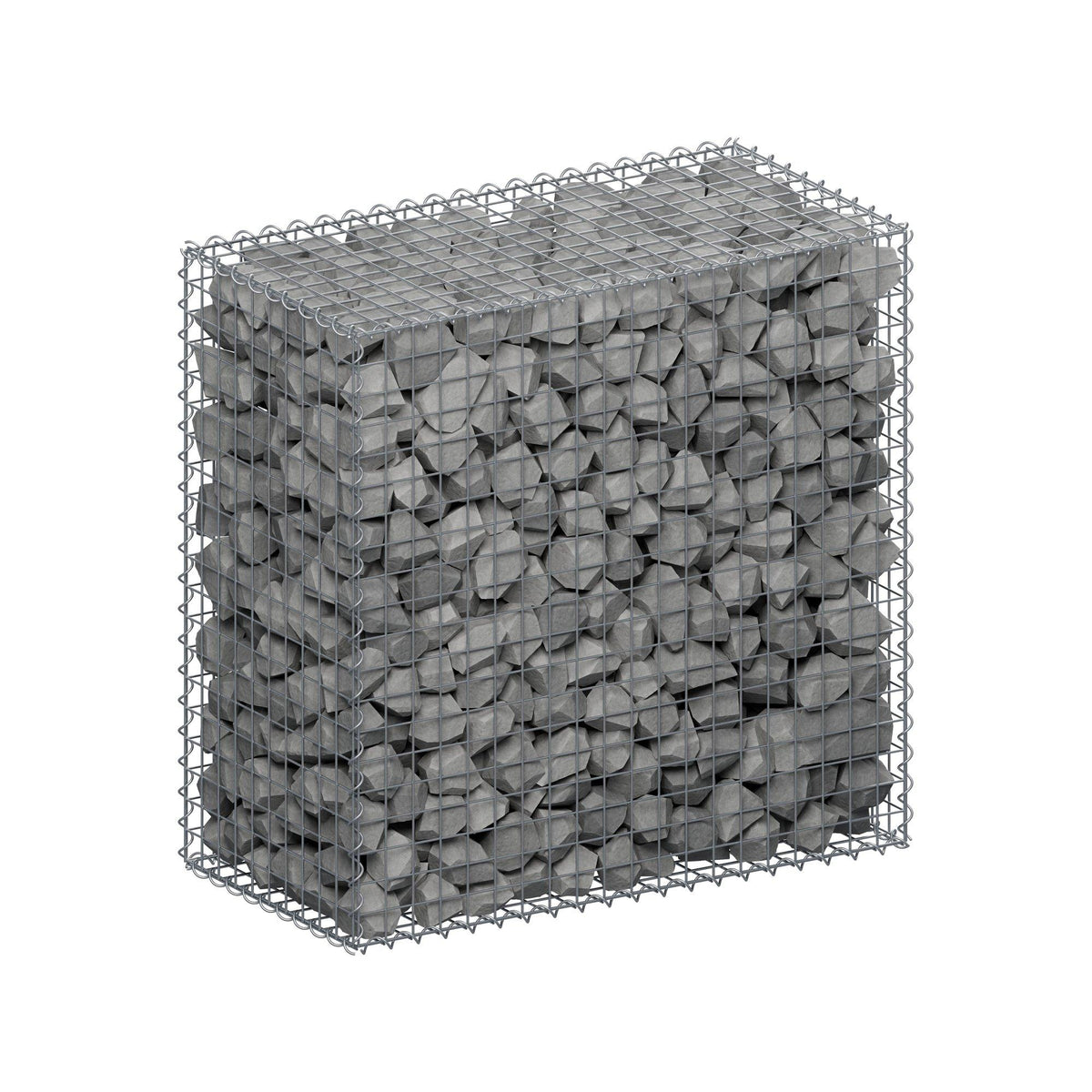 Schanskorf 100 cm x 100 cm x 50 cm (L x H x D), maaswijdte 5 cm x 5 cm, spiraalvormig