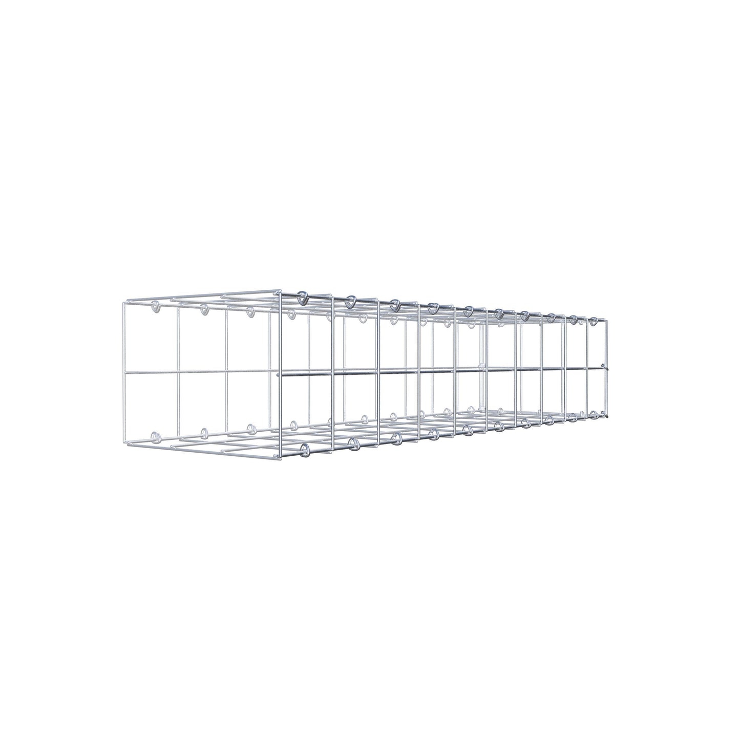 Fästbar gabion typ 2 100 cm x 20 cm x 30 cm (L x H x D), maskstorlek 10 cm x 10 cm, C-ring