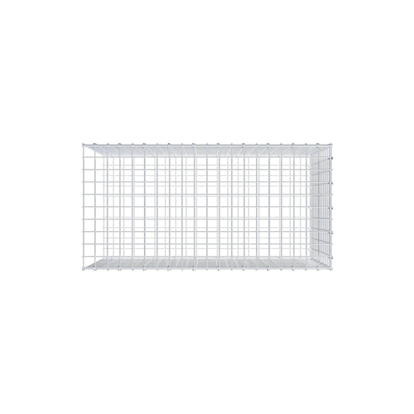 Mounted gabion type 2 100 cm x 60 cm x 50 cm (L x H x D), mesh size 5 cm x 5 cm, C-ring