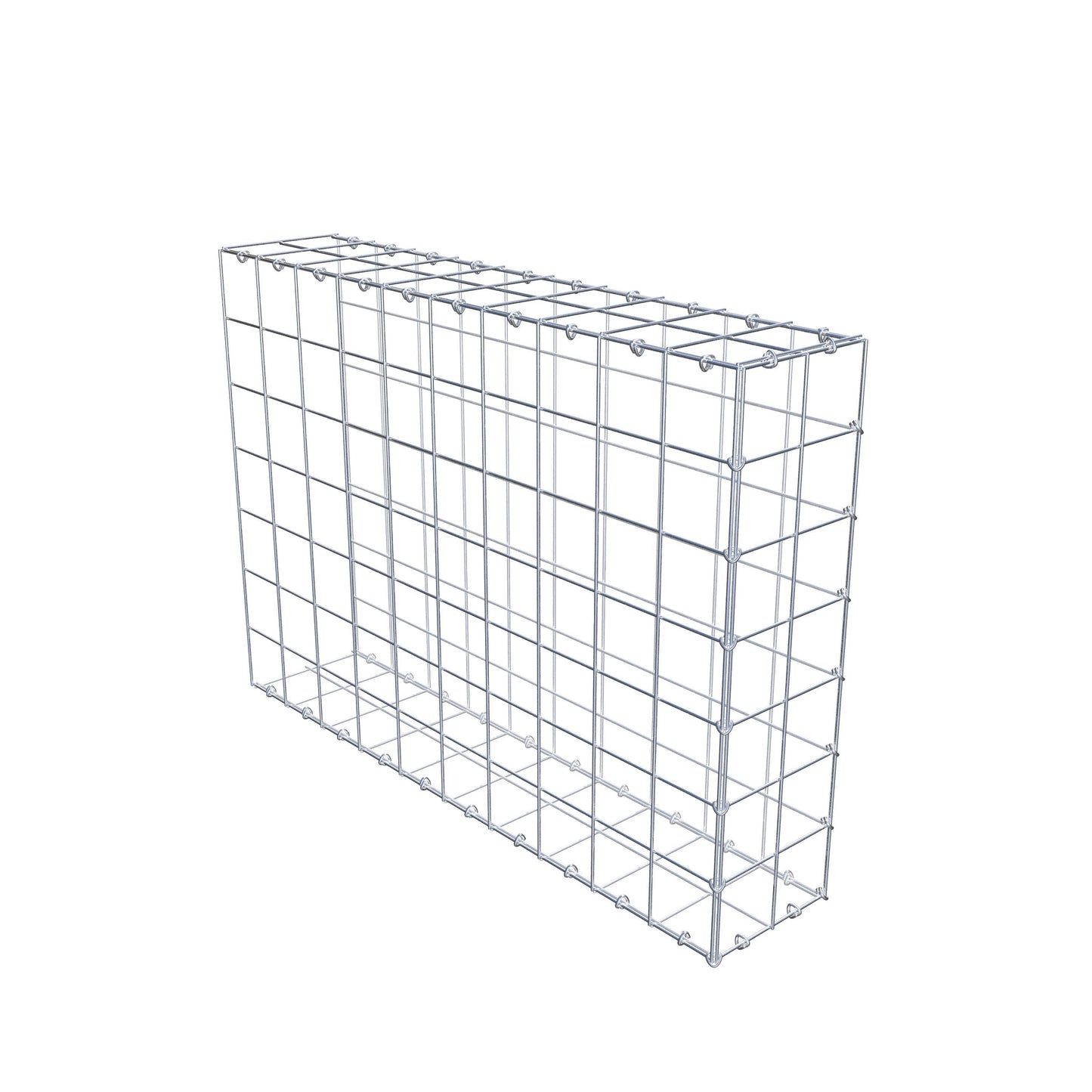 Mounted gabion type 2 100 cm x 70 cm x 20 cm (L x H x D), mesh size 10 cm x 10 cm, C-ring