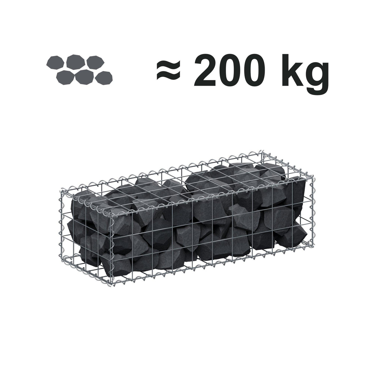 Gabion 100 cm x 30 cm x 40 cm (L x H x D), mesh size 10 cm x 10 cm, spiral